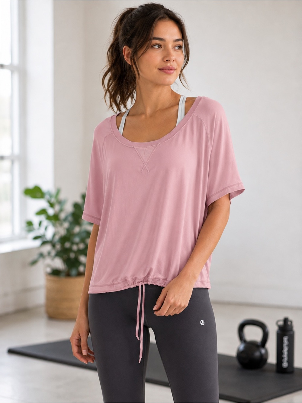 lululemon athletica dusty rose short-sleeve performance top